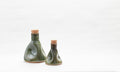 Lab Vase Large Warped - Reactive Green Glaze & Light Cork Stopper