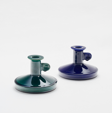Ceramic Candle Holder - Solid Cobalt Blue