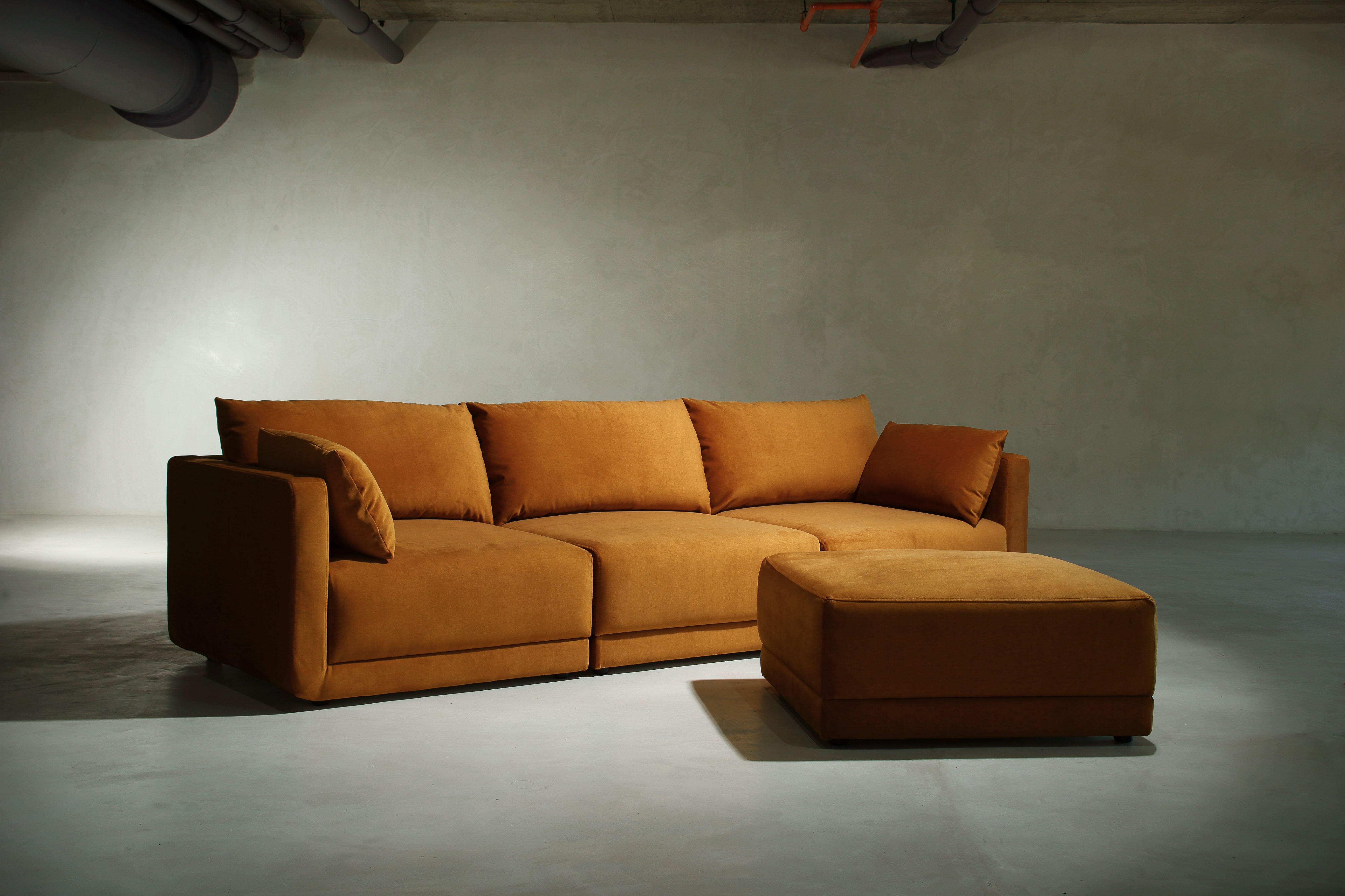 Muze amber velvet modular sofa
