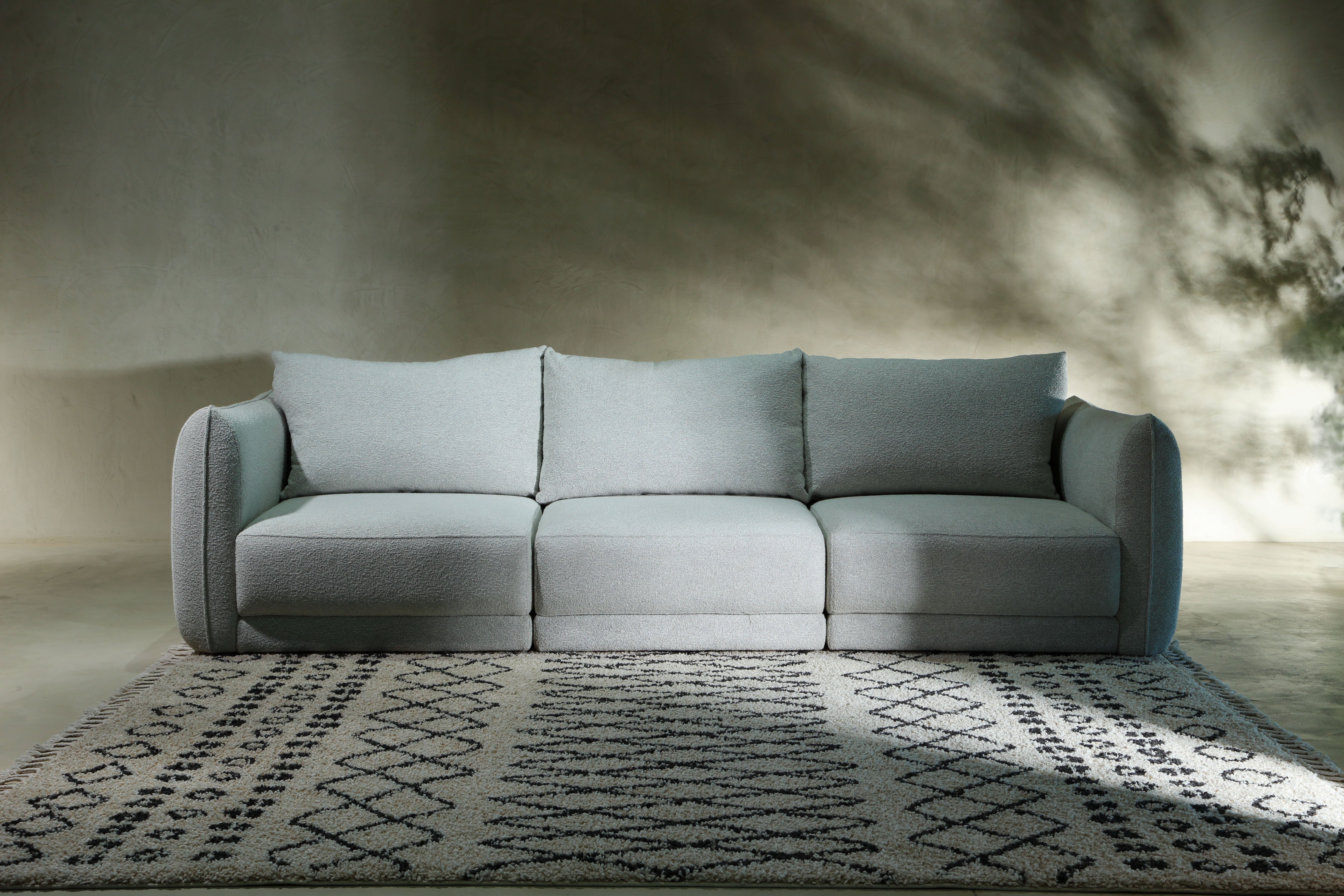Muze boucle sofa in natural light